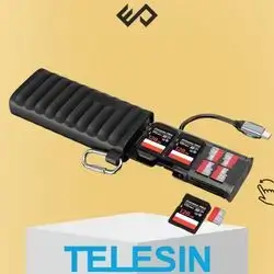 TELESIN High-Speed USB-C SD Card Reader + Storage 312MB/s - Black