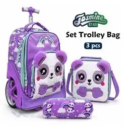 Jasmine Star 3-Piece Trolley School Bag Set
