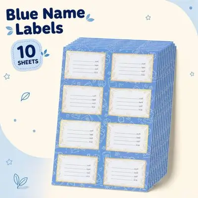 Book & Notebook Name Labels – 10 Sheets • 100 Stickers