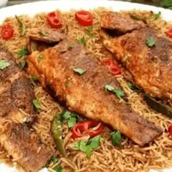 Fried Hamour Fish on Rice