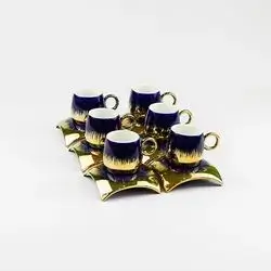 Set Of 6 Indigo Cups