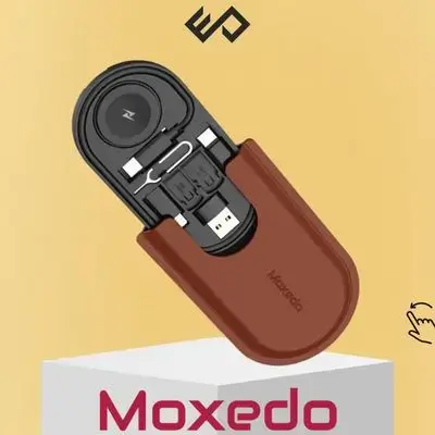 Moxedo Multi Function Charging Cable Travel Kit - Black/Brown