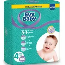 Evy Baby Diapers size 4 - From (7-18 Kg) - 100 Pieces