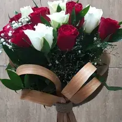 Bouquet Flowers- Red&White