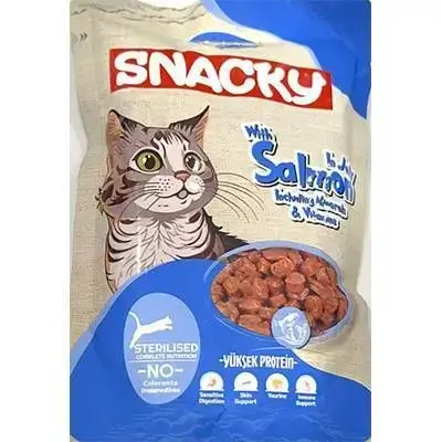 طعام رطب للقطط المعقمة بنكهة السلمون – Snacky
