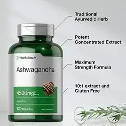 Ashwagandha 4500 mg 120 Capsules Gluten Free