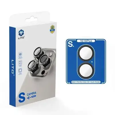 Lito S+ Metal Camera Lens Glass for iPhone 16/ 16 plus Black