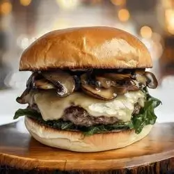 Swiss Mushroom Beef Burger
