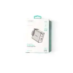 VISION Power Adapter Dual Port: 2 USB-C & USB-A 65W Super Fast - Suport Laptop