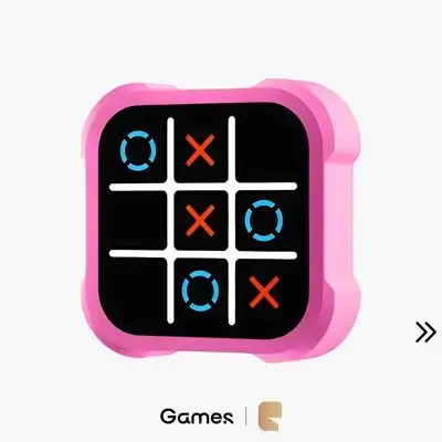 Electronic Tic-Tac-Toe Malfunction Board Game – Portable Indoor Educational Toy for Children & Party Gift (Tic Tac Toe XO X O) - Pink
