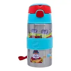 Oops- Steel Straw Bottle 12M+, Blue