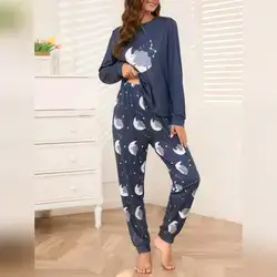 DUSKBASE Women's Cartoon Graphic 2pcs Pajama Set -XL