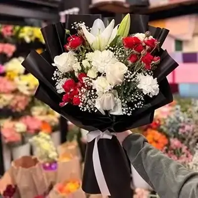 White And Red Bouquet Flower