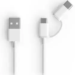 Mi 2-in-1 USB Cable Micro USB to Type C (30cm) White