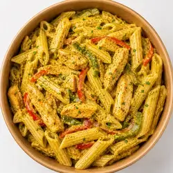 Chicken and vegetable curry penne