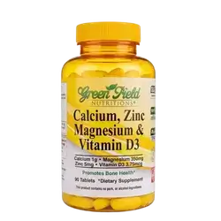 Calcium Zinc Magnesium & Vitamin D3 Promotes Bones Health 90 Tablets _ Green Field