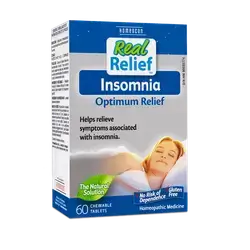 real relief insomnia 60 chewable tablets