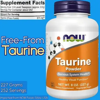 NOW Supplements, Taurine,Free-Form Amino Acid, Taurine Powder, 227g Taurine