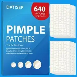Pimple Patches, for Face, Hydrocolloid Patch, Acne Patches, 4 Sizes Zit Patches for Covering, Blemishes & Breakouts, Dots Stickers with Salicylic Acid, Tea Tree Oil & Calendula Oil, 640 patches