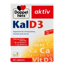 KalD3 Important for Strong Bones Muscles and Nerves 30 Tablets _ Doppel herz