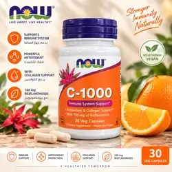 NOW® C-1000 – 1000 mg Vitamin C with 100 mg Bioflavonoids – 30 Veg Capsules