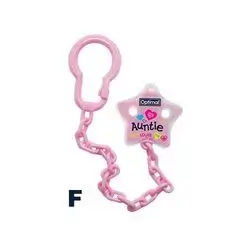 Star Pacifier Holder with Plastic Clip - Pink