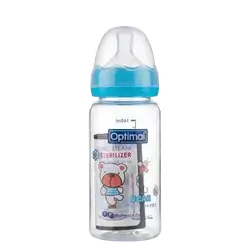 Glass Feeding Bottle 120ml Blue Color OPB-1097 _ Optimal