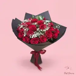 Bouquet Flowers- Red&White