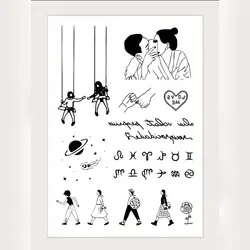 1Sheet Figure & Letter Graphic Tattoo Sticker