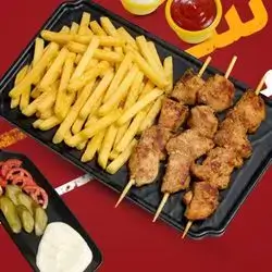 Chicken Tikka Meal with French Fries - 3 Skewers