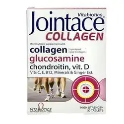 jointace collagen collagen , glucosamine , chondroitin , vit d , vit c ,e,b12, minerals , ginger ext .. 30 tablets