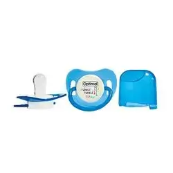 Round Nipple Silicone Pacifier with Cover (+0) - Blue