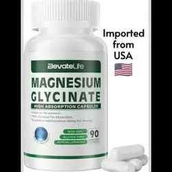 Magnesium Glycinate 400 MG per Serving 100% Chelated for High Absorption, Gentle On Stomach magnesium, 90 Capsules