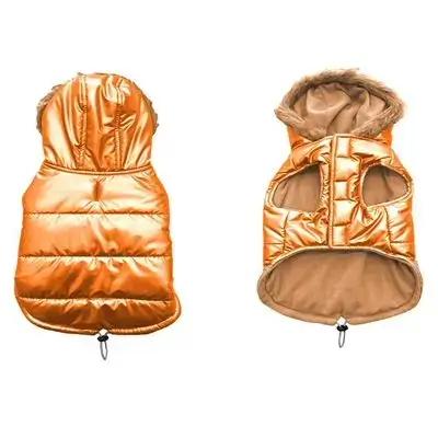 Dog jacket puffer orange S