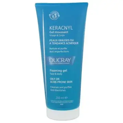 Ducray Keracnyl Cleansing Gel 200ml//دوكراي جل منظف للوجه والجسم كيراتشنيل - 200 مل