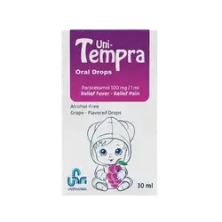 Uni-Tempra (Paracetamol 100mg/1ml) Oral Drops 30ml _ UNIPHARMA