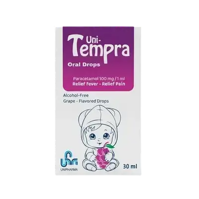 Uni-Tempra (Paracetamol 100mg/1ml) Oral Drops 30ml _ UNIPHARMA