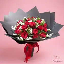 Bouquet Flowers- Red&White