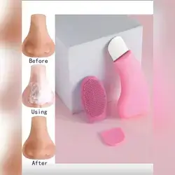 1 Pack Silicone Nose Brush, Facial Pore Cleaner - Pink
