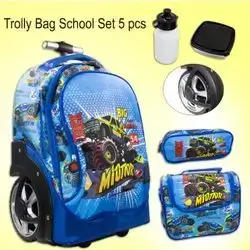 Flamingo School Bag With Tyer 5 Pcs