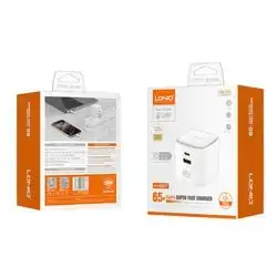 LDNIO Q2617 Super Fast GaN Charger 65W USB-C  & USB A | 2 Ports