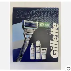 GILLETTE Sensitive Gift Set Inc Razor, Face Wash, Shave Ge,l Moisturiser