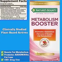 Metabolism Booster, Boosts Fat Metabolism, Promotes Abdominal Fat Loss, With Citrus Extracts and Black Ginger, 60 Capsules