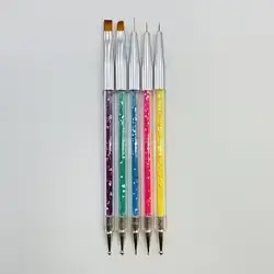 5 Pcs Nail Art Liner Brushes, Double Ended Nail Art Design Tools