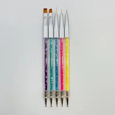 5 Pcs Nail Art Liner Brushes, Double Ended Nail Art Design Tools