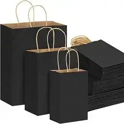 Paper Bags with Handles Paper Gift Bags for Business, Shopping, Retail, Merchandise Bags size 16*22cm