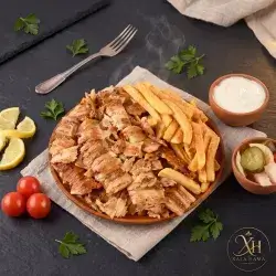Shawarma Plate with Salad and 2 Samoon