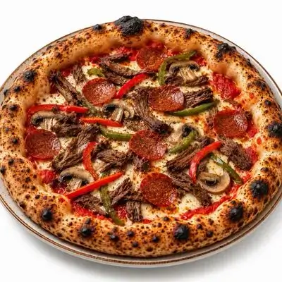 Beef pepperoni pizza