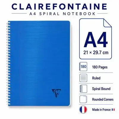 Notebook ,French ( A4) Size,180 pages.