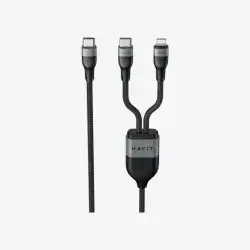 HAVIT USB-C TO USB-C & LIGHTNING 2in 1 MULTI CHARGING CABLE PD100W 1.2M